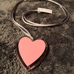 ZSISKA Pink Acetate Heart Pendant